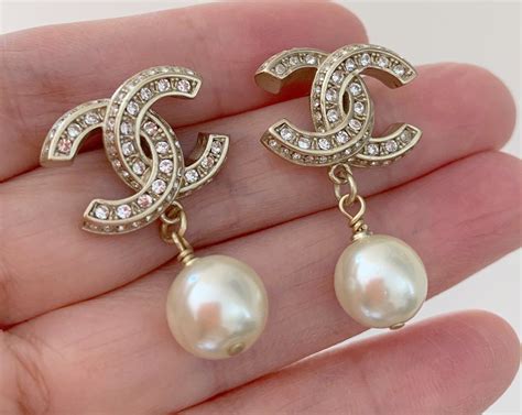 coco chanel pearls perfu|authentic Chanel pearl earrings.